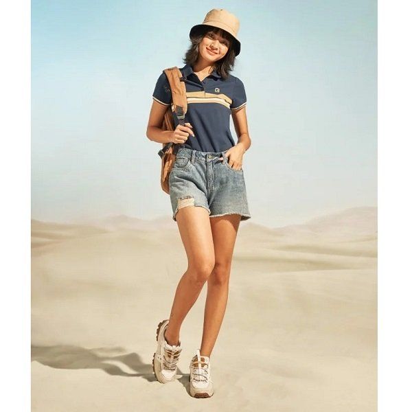 Áo Polo Nữ Couple TX Màu Đen Xanh WPO 4022 (Store 5703)