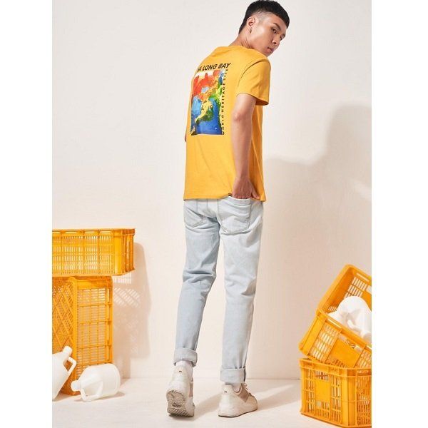 Áo Thun Nam In Vịnh Hạ Long Couple TX Màu Vàng MTS 1002 (Store 5703)
