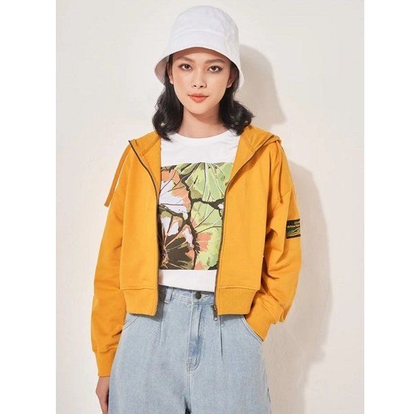 Áo Khoác Thun Nữ Couple TX Màu Vàng WOK 2002 (Store 5703)