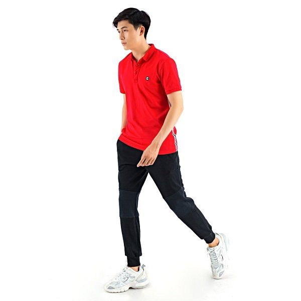 Áo Polo Nam Phối Tape Sọc Couple TX Màu Đỏ 3008 (Store 5703)