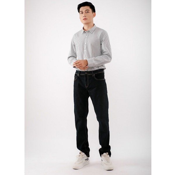 Áo Sơ Mi Nam Sọc Tay Dài Couple TX Màu Đen 3010 (Store 5703)
