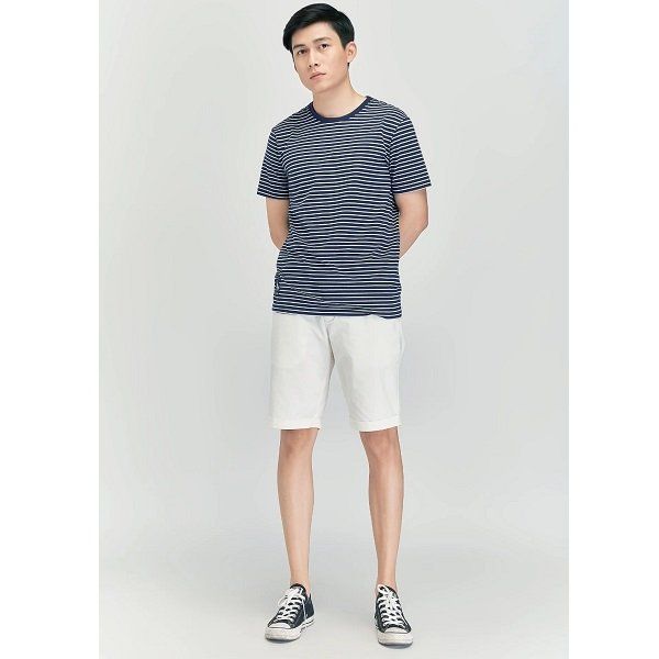 Áo Thun Nam Sọc Nhỏ Trơn Couple TX Màu Xanh 3061 (Store 5703)