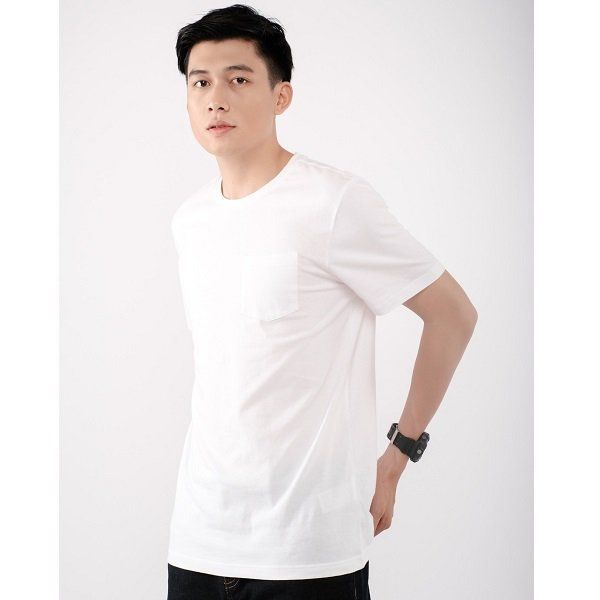 Áo Thun Nam Túi Trước Couple TX Màu Trắng 3059 (Store 5703)