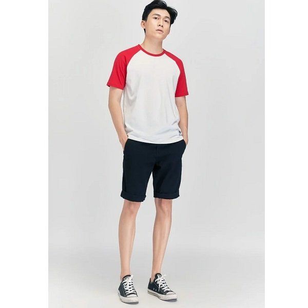 Áo Thun Nam Raglane Couple TX Màu Trắng Đỏ 3062 (Store 5703)