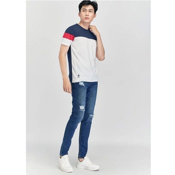Áo Thun Nam Vai Phối Màu Đỏ Trắng Couple TX 3063 (Store 5703)