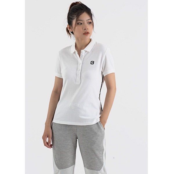 Áo Polo Phối Nữ Tape Sọc Couple TX Màu Trắng 4008 (Store 5703)