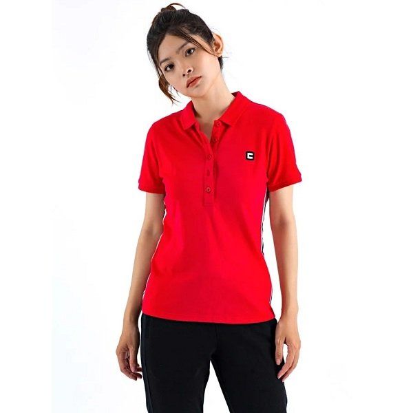 Áo Polo Phối Nữ Tape Sọc Couple TX 4008 Màu Đỏ (Store 5703)