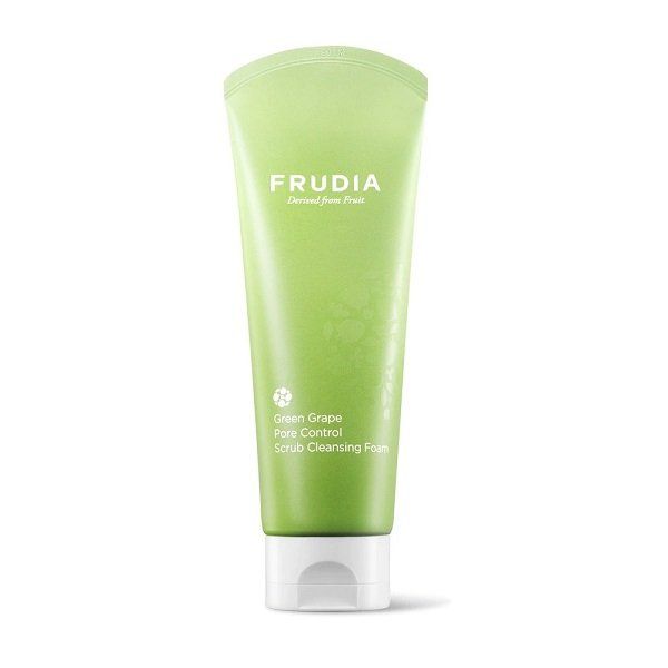Sữa Rửa Mặt Tạo Bọt Kiểm Soát Lỗ Chân Lông Nho Xanh Frudia Green Grape Pore Control Scrub Cleansing Foam 145ml (Store 5871,5873)