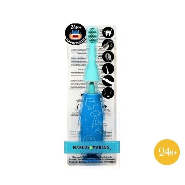 Bàn Chải Đánh Răng Silicon Cho Bé Marcus & Marcus Từ 2 Tuổi - Xanh