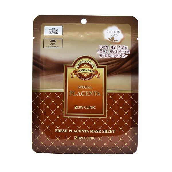 Mặt Nạ 3W CLINIC Fresh Placenta Mask Sheet 23ml (Store 5871,5873)