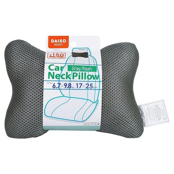 Daiso Gối Tựa Cổ Dùng Trong Xe Ô Tô - Lưới Xám