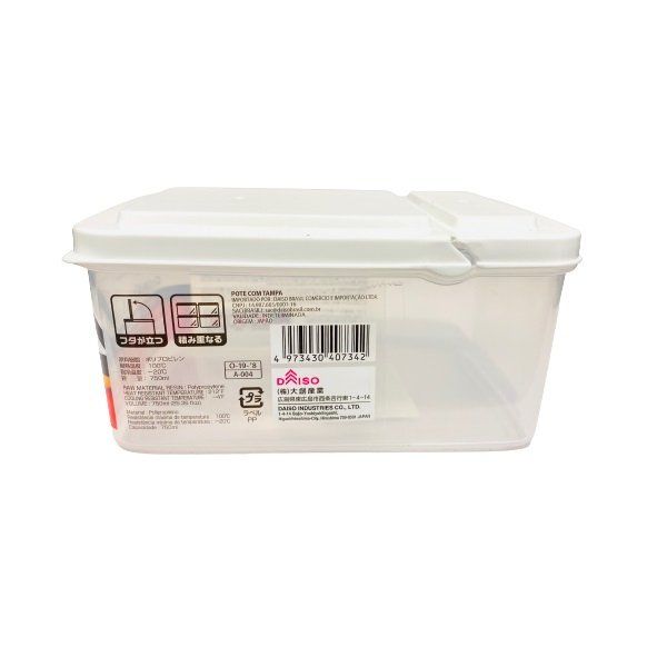 Daiso Hộp Nhựa Chữ Nhật Đựng Thực Phẩm 10.7x14.9x7.5cm 750ml
