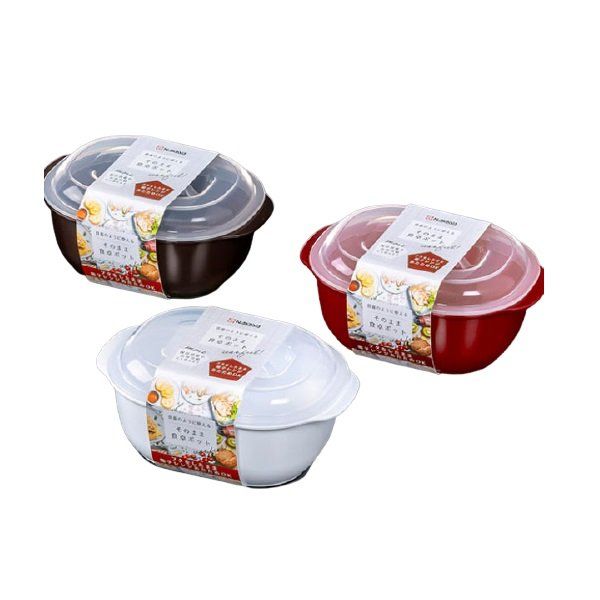 Daiso Hộp Nhựa Chữ Nhật Kèm Nắp Nakaya 470ml Đỏ/Trắng/Đen (Inbox Màu)