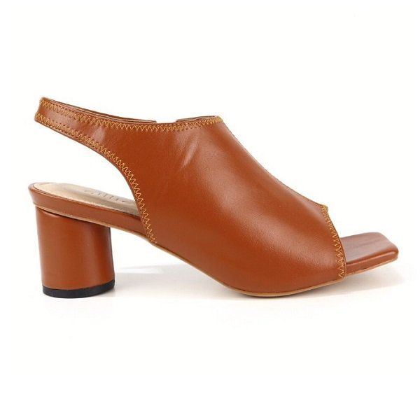 Giày Giả Boot Sabo Mũi Vuông 7cm Cillie Màu Bò 1015-BO (Store 5703)