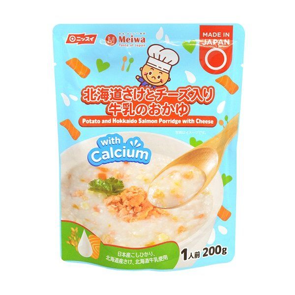 Cháo Tươi Meiwa Vị Khoai Tây, Cá Hồi Hokkaido, Phô Mai 12M+ 200g