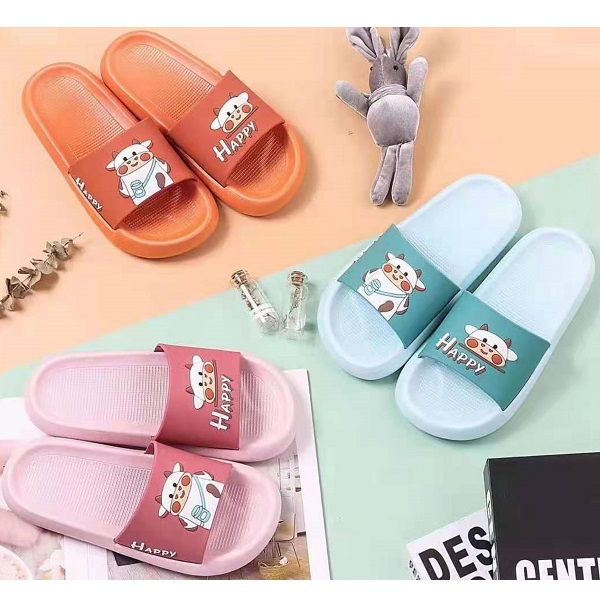 Dép Quai Ngang Con Bò Màu Hồng Cát Tường (Store 1001,1003)