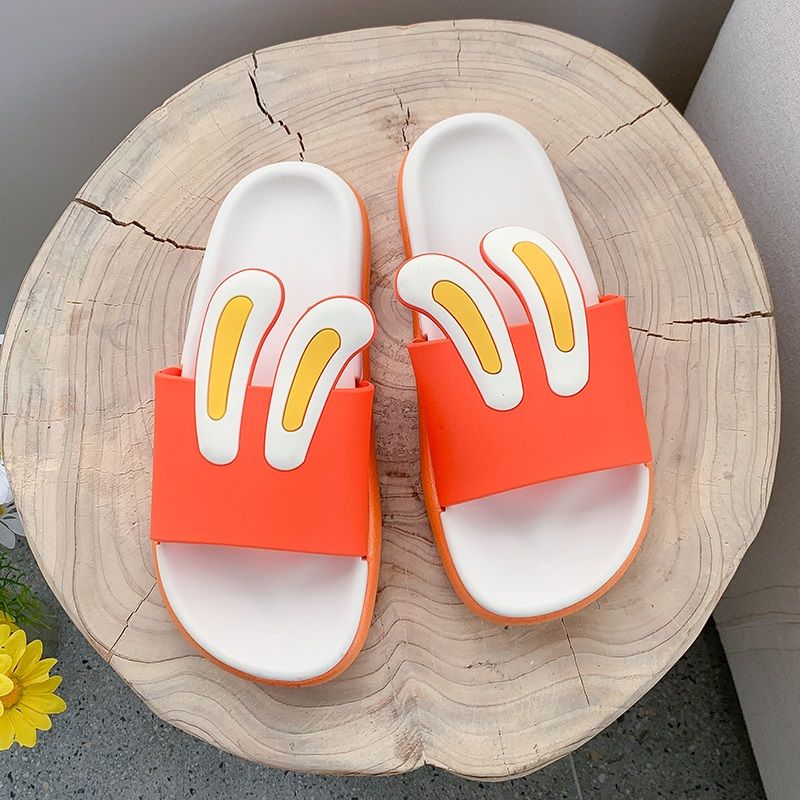 Dép Quai Ngang Tai Thỏ Màu Kem Cát Tường (Store 1001,1003)