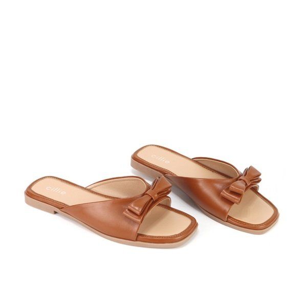 Dép Nơ Màu Nâu Cillie 1194 (Store 5703)