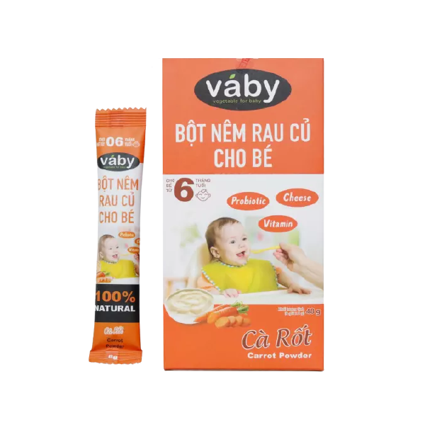 Bột Nêm Rau Củ Cho Bé - Cà Rốt 48g (6 x gói 8g) Chín Nghĩa