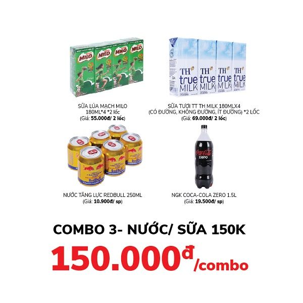 Combo 3- Nước, Sữa