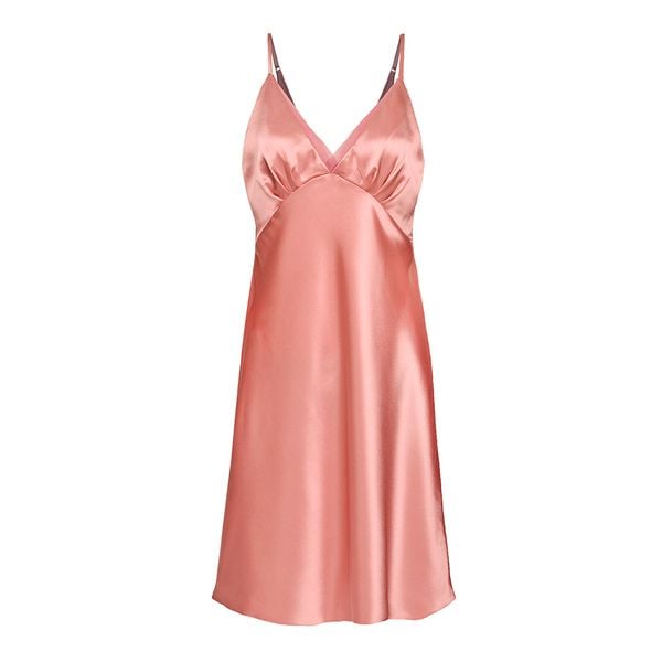 Đầm Ngủ Satin Màu Hồng Thạch Nam iBasic SW026
