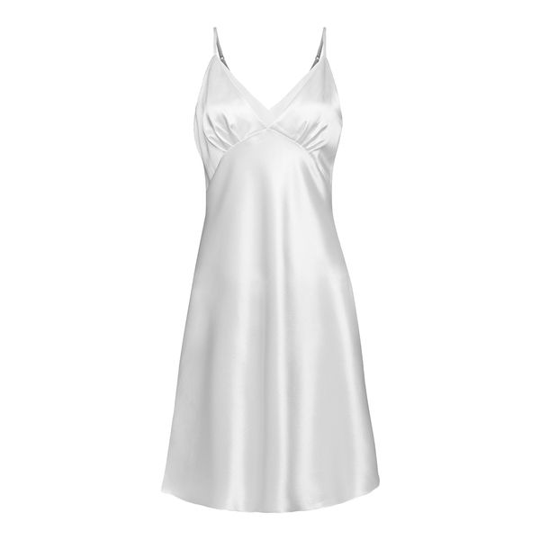Đầm Ngủ Satin Màu Trắng Kem iBasic SW026 (Store 5703)