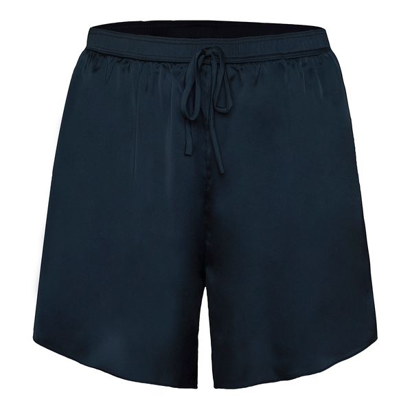 Quần Đùi Nữ Satin Màu Xanh Navy iBasic HOMW025