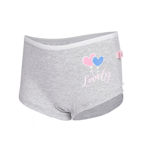 Quần Lót Bé Gái Cotton Lưng Cao Có Họa Tiết Màu Xám Melange iBasic PANG018 (Store 5703)