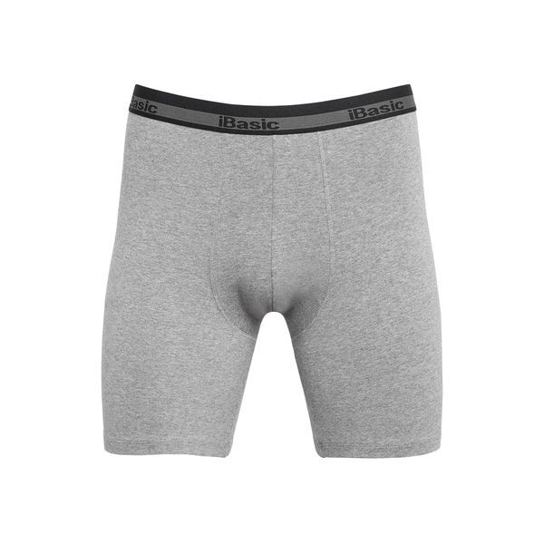 Quần Lót Nam Cotton Đùi Dài Màu Xám Melange Đậm iBasic PANM076
