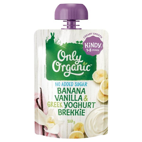 Váng Sữa Only Organic Sữa Chua Brekkie Vị Chuối Vani Cho Bé 1-5 Tuổi 120g