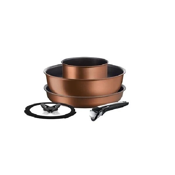 Bộ Nồi Chảo Cán Rời 5 Món Tefal Ingenio Resource L6759522 (Nồi 16Cm, Chảo Chiên 26Cm, Chảo Sâu 26Cm, Nắp Nồi 16Cm)