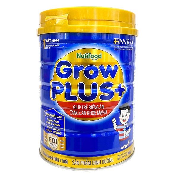 Sữa Bột Nutifood Grow Plus+ Tăng Cân Khỏe Mạnh Lon 900g