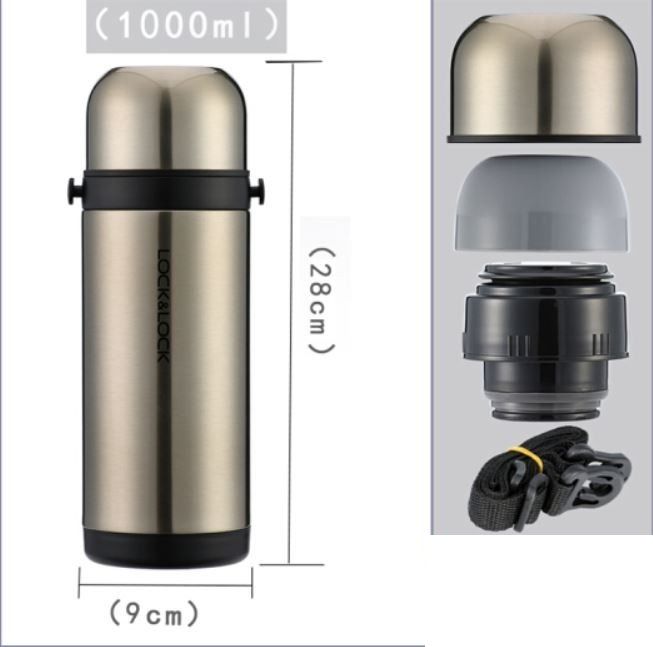 Bình Giữ Nhiệt Lock&Lock Easy Take Vacuum Bottle 1 Lít - STS - LHC1439SLV