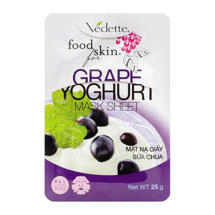 Mặt nạ giấy sữa chua Vedette 25g - Nho