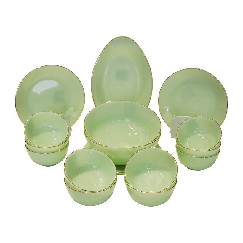 BỘ ĐỒ ĂN 17 CHI TIẾT CÓ VIỀN VÀNG - P17CJ