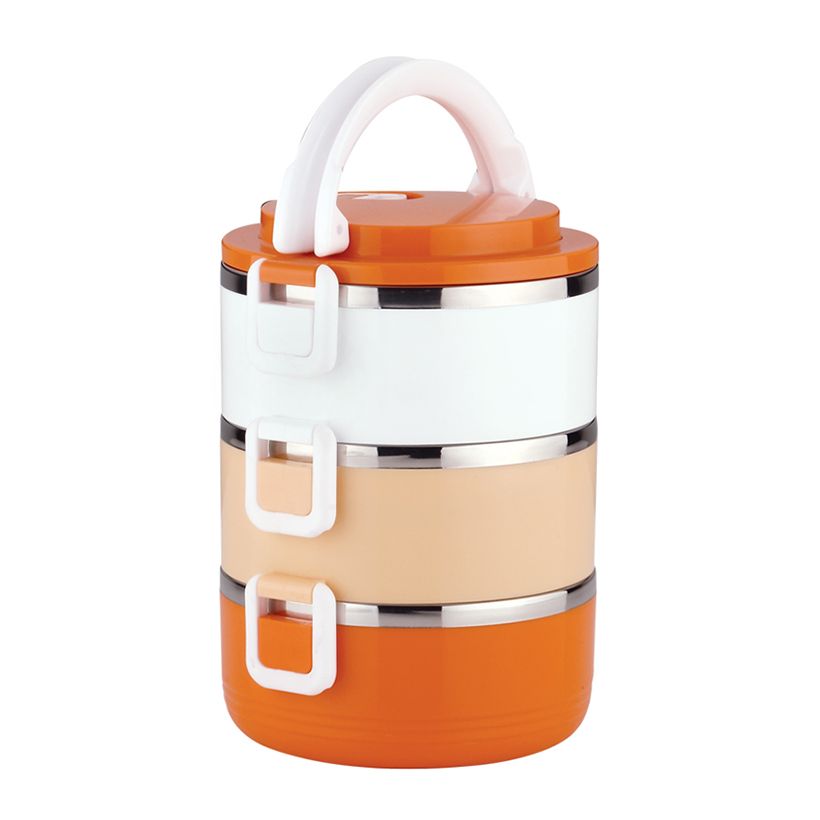 Camen La Gourmet Millennium PAC2GO 3 Ngăn 2.1L - Cam/Trắng