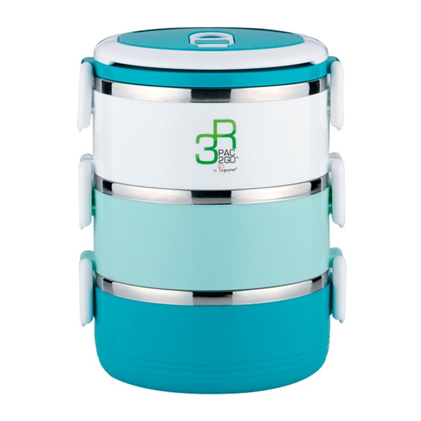 Camen La Gourmet Millennium PAC2GO 3 Ngăn 2.1L - Xanh/Trắng