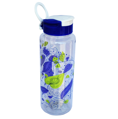 Bình Nước In Hoa 800ml Nắp Bật Picnic