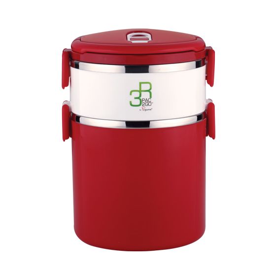 Camen La Gourmet Millennium PAC2GO 2 ngăn 2.5L - Đỏ/ Trắng