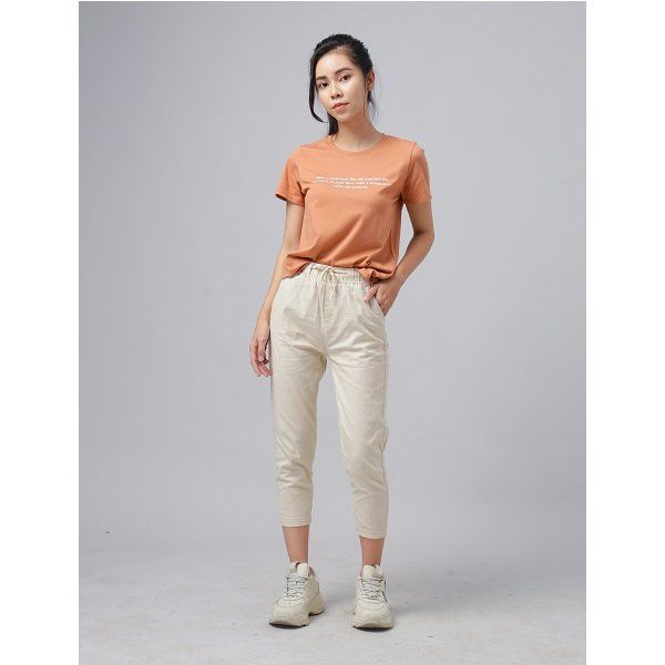 Quần Lỡ KaKi Lưng Thun Nữ WinMaxx Màu Kem
