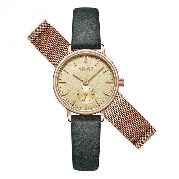 Đồng Hồ Nữ Mạ Vàng Julius Star JS-011C Kèm Dây Thép Đồng