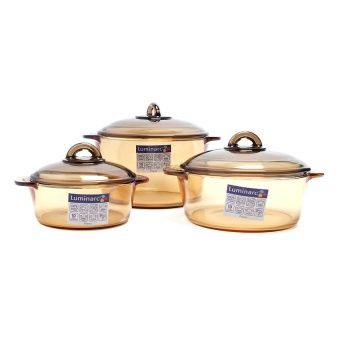 Bộ Nồi Thủy Tinh Luminarc Amberline (1L-2L-3L) LR2040