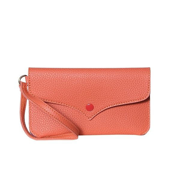 Ví Dẹp 1 Ngăn Nắp Nhọn Lượn Sóng Màu Cam Trơn Verchini VFV019 (Store 1001)