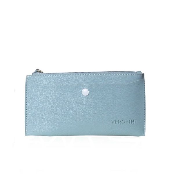 Ví Dẹp 1 Ngăn Nút Bấm Màu Xanh Ngọc Gân Verchini VFV02 (Store 1001)