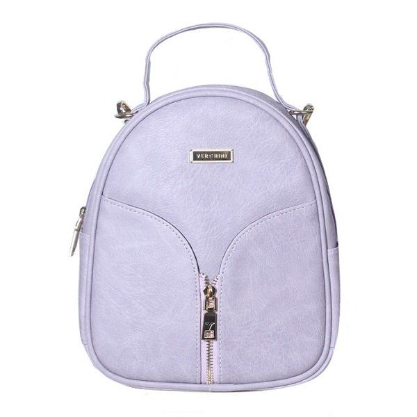 Balo Dây Kéo Chữ V Mini Khoang Verchini Màu Tím Môn BFV05