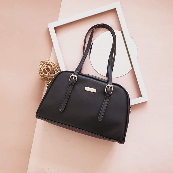 Túi Trống 2 Quai Màu Đen Trơn Verchini TFV05 (Store 1001)