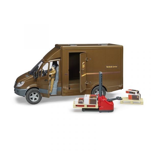 Đồ Chơi Bruder Mô Hình Xe UPS Kèm Xe Nâng, Người Và Phụ Kiện BRU02538
