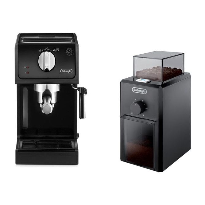 Combo Máy Xay Cà Phê Delonghi KG79 & Máy Pha Cà Phê ECP31.21
