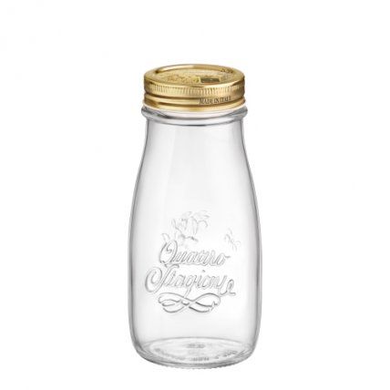 HŨ THỦY TINH NẮP VẶN QUATTRO 400ML 74*156MM