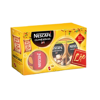 Hộp Quà Tết NesCafe 3in1 Sữa Đá (10g x 20 x 2+ Ly Sứ)